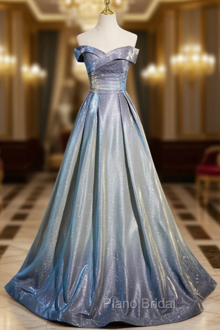 Gradient Color Off the Shoulder Formal Prom Dresses Main image