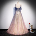 Gradient Pink Sweetheart Floor Length Party Dresses, A-line Gradient Long Formal Prom Dresses