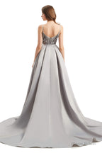 Mermaid Sequins Spaghetti Straps Prom Dresses With Detachable Train