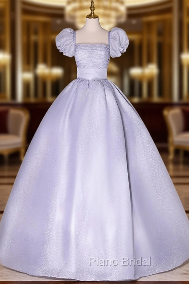 Gray Square Puff Sleeve Quinceanera Dresses