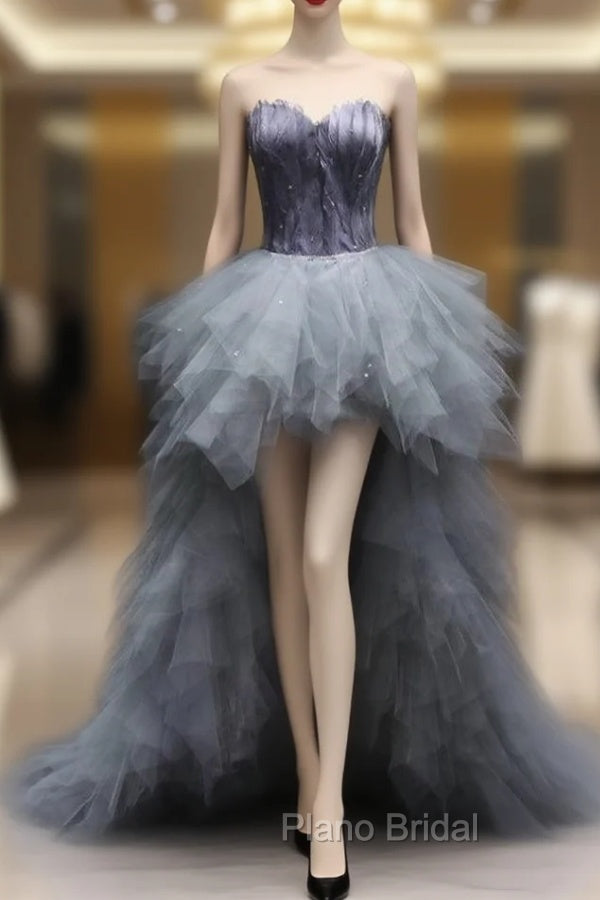Gray Tulle  Sweetheart Formal Prom Dresses Main image