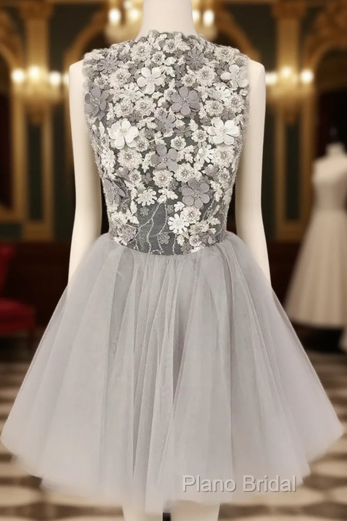 Gray Tulle Homecoming Dresses