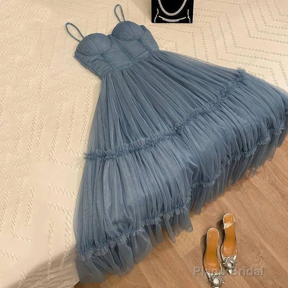 Gray Tulle Midi Prom Dresses ,Formal Wedding Party Gowns Main image