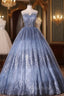 Gray Tulle Satin Embroidery Quinceanera Dresses