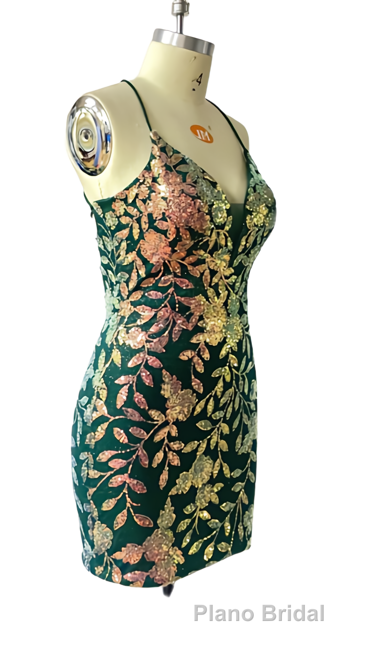 Cute Bodycon V Neck Blue Lace Homecoming Dresses