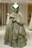 Green Ball Gown Sequins V-neck Backless Luxury Formal Prom Dresses