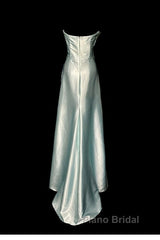 Green Bodycon Dresses Strapless Satin Long Formal Prom Dresses Simple Evening Dresses