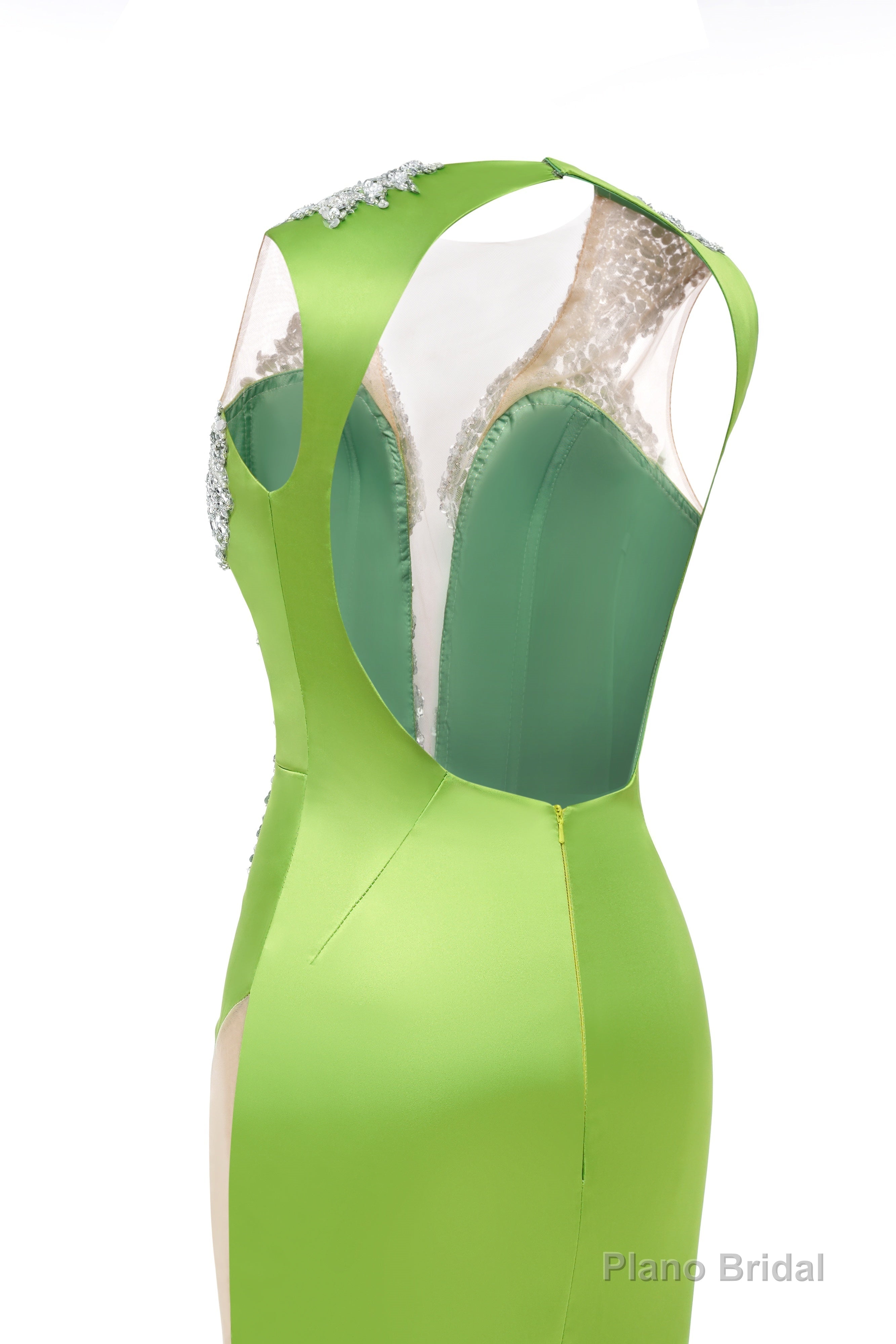 Gray Blue Deep V Neck Mermaid Satin Prom Dresses Sparkly Beaded Pageant Crystals Evening Formal Dresses