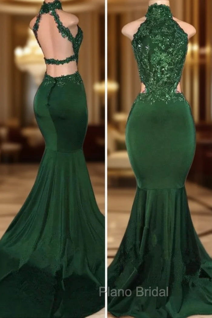 Green lace mermaid Formal Prom Dresses, green evening Dresses Main image