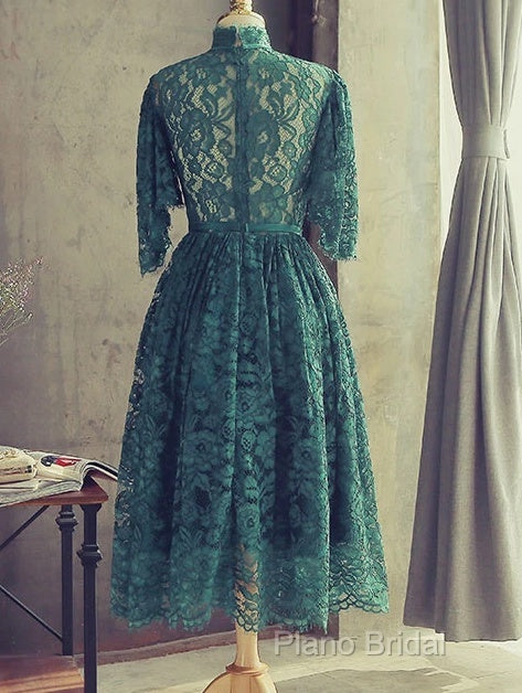 Green Lace Short Party Dresses Green Lace Homecoming Dresses Secondary image