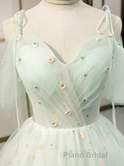 Green tulle short Formal Prom dress, green tulle homecoming dress