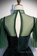 Green Velvet Long A-Line Formal Prom Dresses Formal Dresses