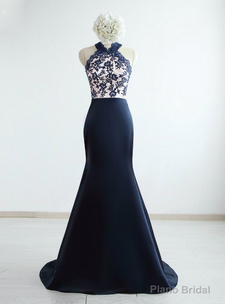 Halter Mermaid Satin Floor-Length Mother of the Bride Dresses Main image