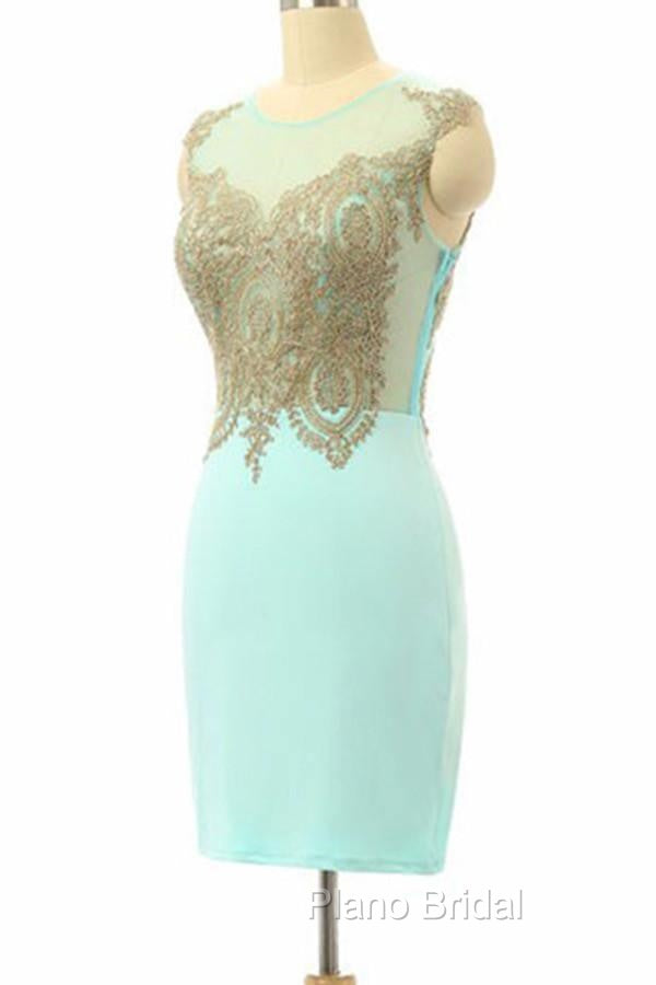 High Quality Sleeveless Short Sheath Mint Homecoming Dresses