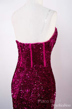 Hot Fuchsia Sequin Mermaid Formal Prom Formal Dresses Sweetheart