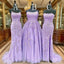 Hot Lace Violet Purple Lace Formal Prom Dresses Sleeveless Long School Dance Dresses