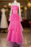 Hot Pink High Low Formal Prom Dresses, Hot Pink High Low Formal Graduation Dresses
