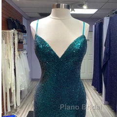 Hot Sequin Emerald Green Formal Prom Dresses Backless Long Evening Dresses