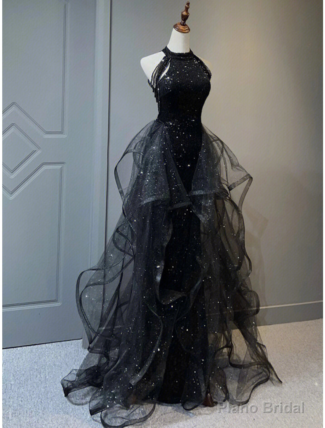 A-Line Prom Black Dress Vintage Dress Wedding Party Birthday Sweep