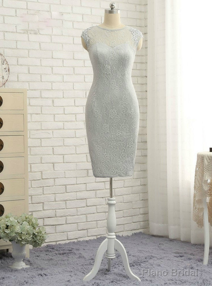 Impressive Silver Mother Of The Bride Dresses Sheath Cap Sleeves Lace Main image