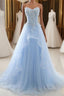 A-Line Sexy Floral Engagement Formal Prom Birthday Dresses Strapless Sleeveless Sweep / Brush Train Lace with Pleats Lace Insert