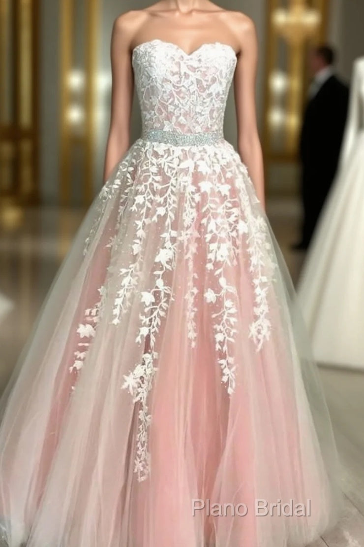 Ivory And Blush Ball Gown Sweetheart Dresses Main image