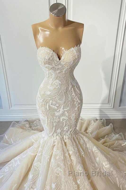 Ivory Sweetheart Strapless Long Mermaid Wedding Dress Secondary image