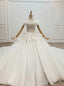 Ivory White Tulle Off the Shoulder Beading Sequins Wedding Dress