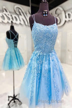Lace Applique A-line Homecoming Dresses Short Formal Prom Dresses,Semi Prom Dresses