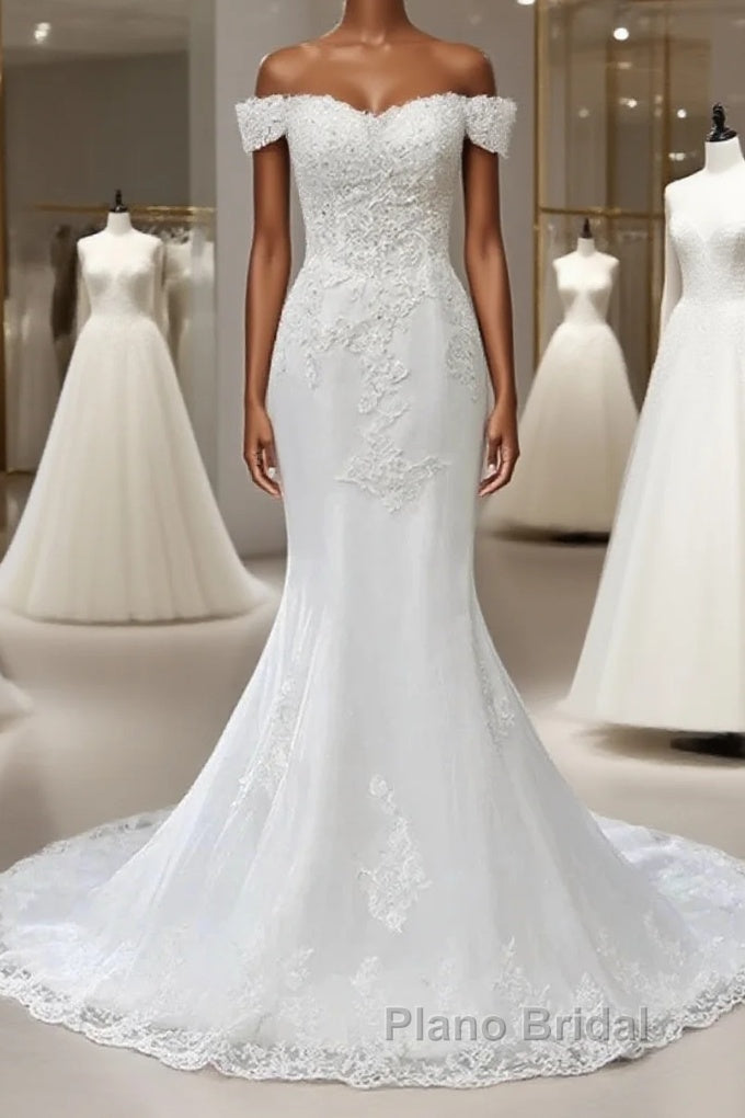 Lace Off-The-Shoulder Mermaid Wedding Dresses