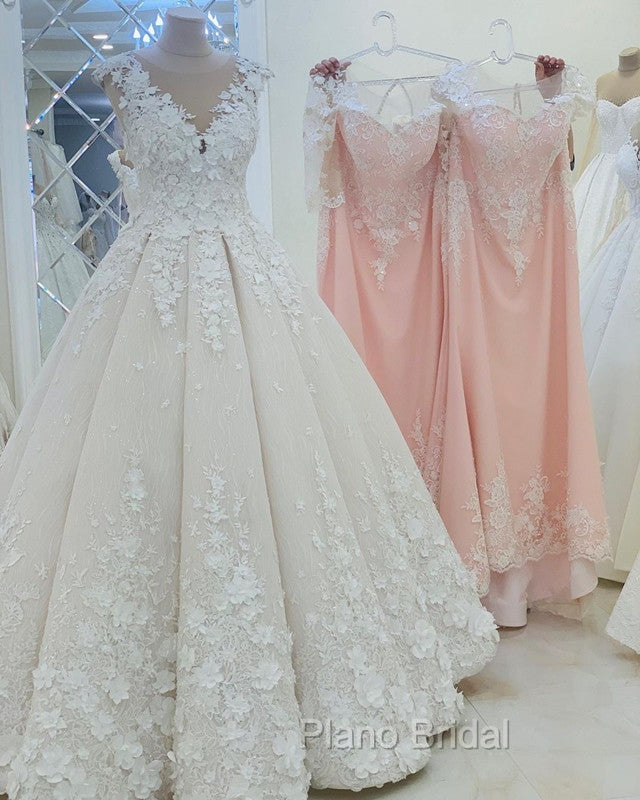 Lace Princess Wedding Dresses Cap Sleeves