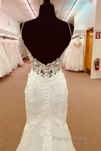 Lace Straps Backless Trumpet Long Wedding Dresses