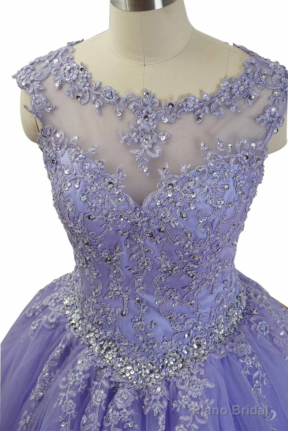 Lavender Ball Gown Quinceanera Dresses Lace Appliqued Dress Secondary image