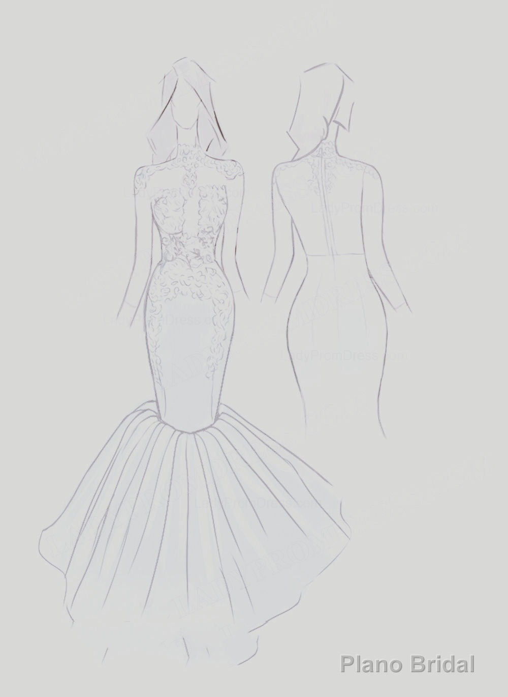 2025 Silver Long Sleeve Mermaid/Trumpet Lace and Tulle Prom Dresses