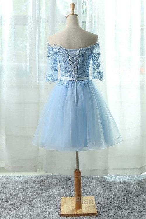 Light Blue Charming Homecoming Dresses, Lovely Short Formal Prom Dresses, Formal Dresses