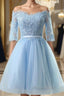 Light Blue Charming Homecoming Dresses, Lovely Short Formal Prom Dresses, Formal Dresses