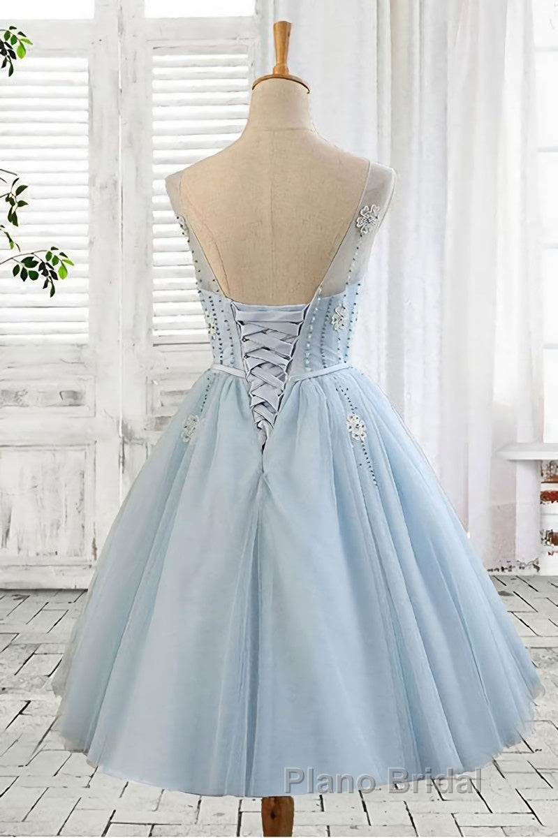 Light blue tulle short Formal Prom dress, blue homecoming dress Secondary image
