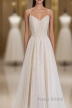 Light Champagne Lace Straps Sweetheart Party Dresses Formal Dresses, Tea Length Wedding Party Dresses