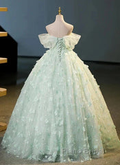 Light Green Lace Sweetheart Long Formal Dresses Formal Prom Dresses Off Shoulder A Line Floor Length Beautiful