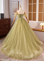 Light Green Sweetheart Tulle Long Formal Dresses, Light Green Formal Prom Dresses Party Dresses