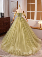 Light Green Sweetheart Tulle Long Formal Dresses, Light Green Formal Prom Dresses Party Dresses