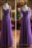 Light Purple Cap Sleeves/Long Sleeves Backless Chiffon Formal Prom Dresses, Purple Bridesmaid Dresses