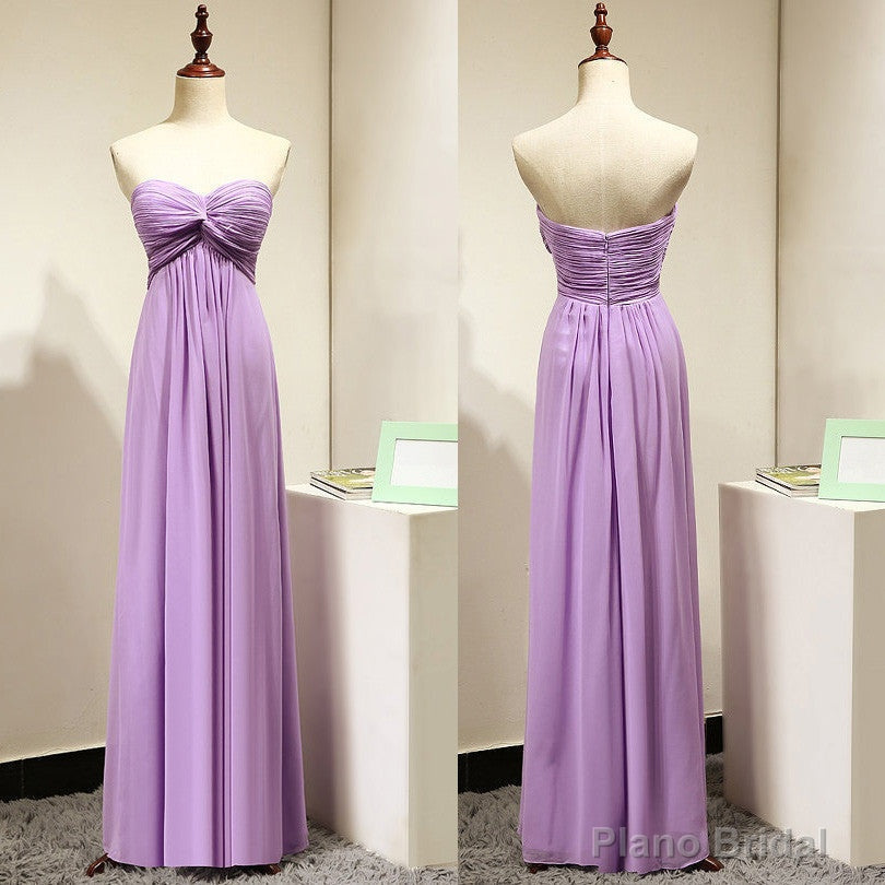 Light Purple Empire Sweetheart Bridesmaid Dresses with Ruching, Simple Chiffon Prom Dress Main image