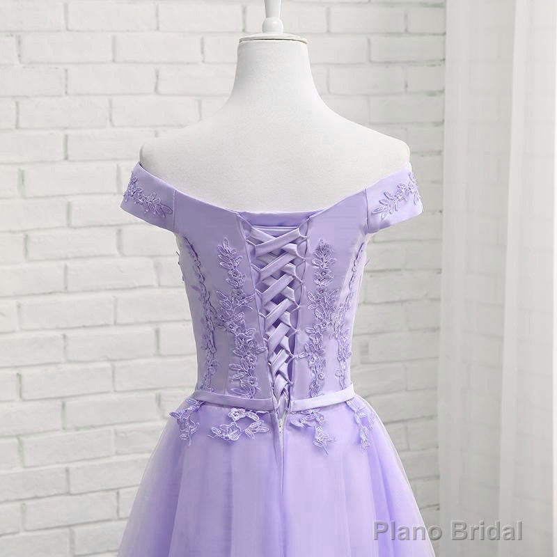 Light Purple Short Bridesmaid Dress , Tulle with Lace New Formal Dresses