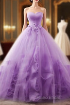 Light Purple Sweetheart Tulle Ball Gown Princess New Style Formal Dresses, Purple Party Dresses Formal Prom Dresses