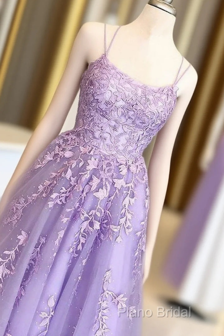 Lilac Formal Prom Dresses With Appliques, Long Princess Formal Prom Dresses, Formal Prom Dance Dresses, Formal Prom Dresses Long Main image