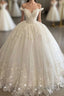 Long Ball Gowns Off-the-shoulder Lace Tulle Wedding Dresses