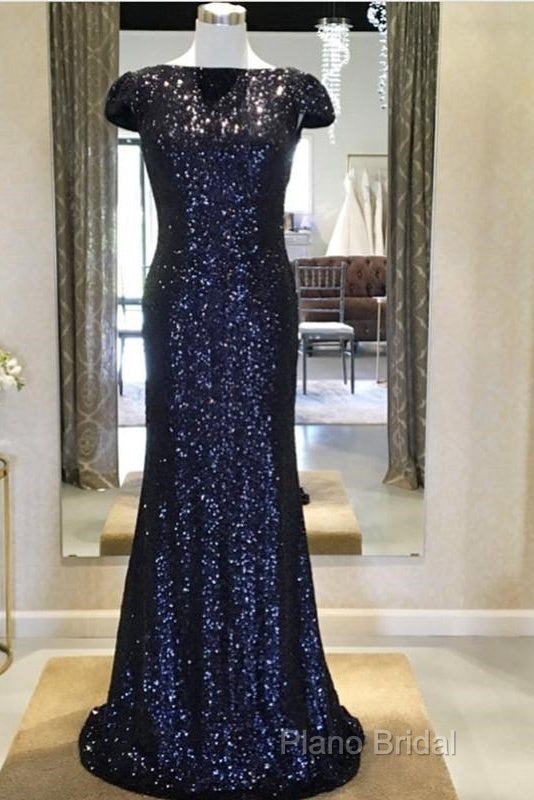 Long Burgundy Sequins Dropped Back Mermaid Bridesmaid Dresses Secondary image