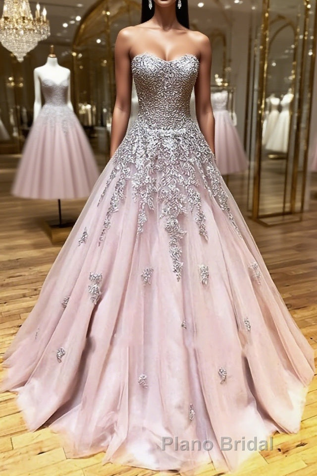 Long Lace Formal Prom Dresses with Corset Back, Long Lace Formal Evening Graduation Dresses Main image