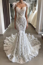 Long Mermaid Sweetheart Beading Appliques Lace Wedding Dress